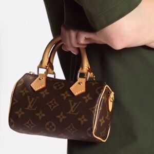 Louis Vuitton Brown Monogram Mini Speedy with Tan Trim